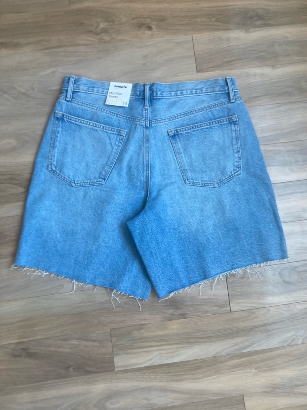 Sonoma jean short mid rise raw hem cotton boho coastal cowgirl western size 14 - Picture 8 of 13